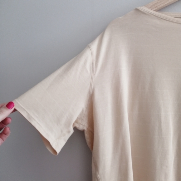 Lululemon Back in Action Short Sleeve Pima Cotton T-Shirt Stripe Prosecco Size 8 - Picture 5 of 15